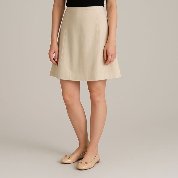 Ann Taylor Bow Ballet Flats Tan Leather Dressy Coquette Minimalist Shoe Size 6.5 - Picture 2 of 12